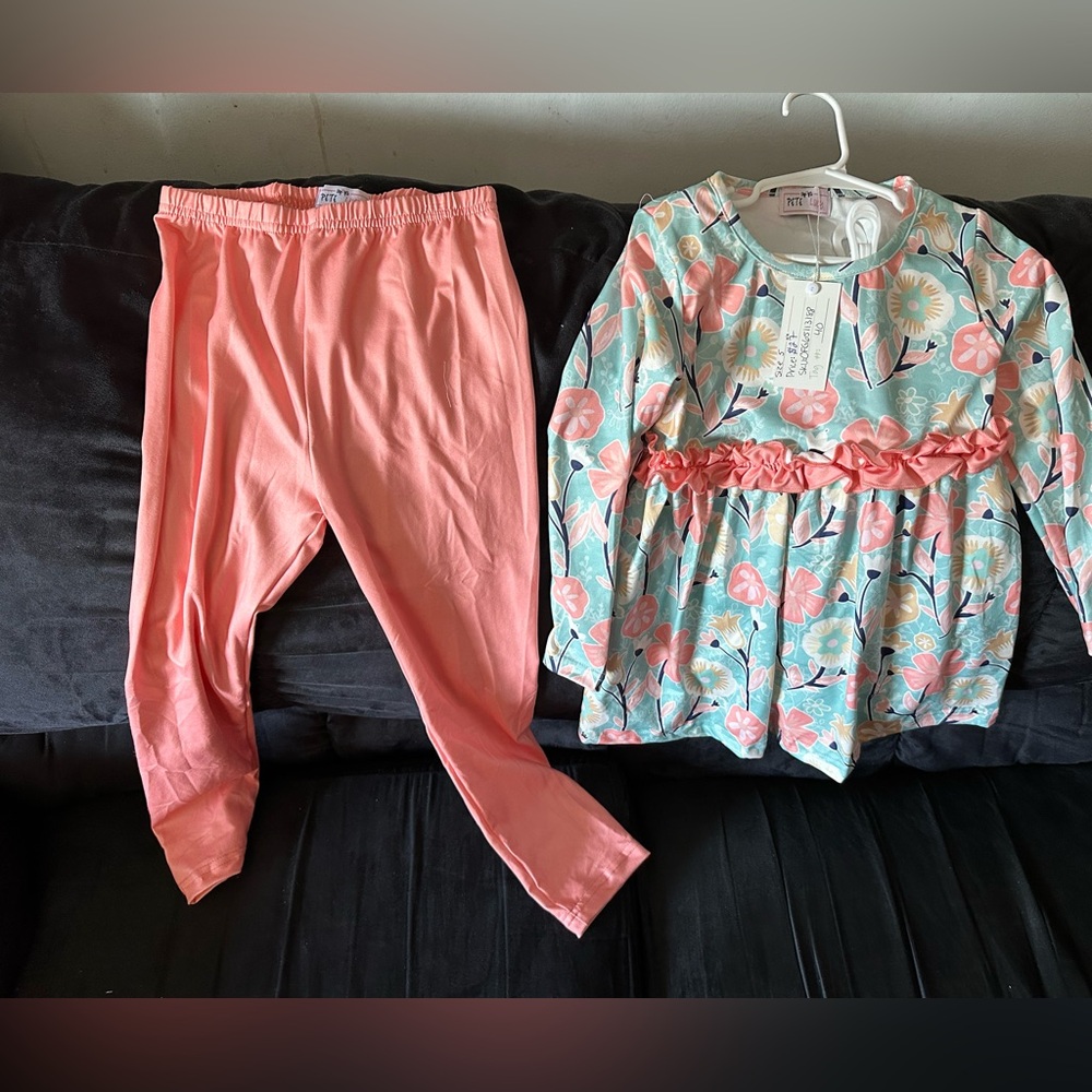 Floral Kids matching Set - Pink and Blue